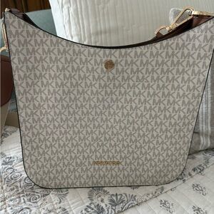 Michael Kors Cream Large Crossbody Bag with Gold Hardware